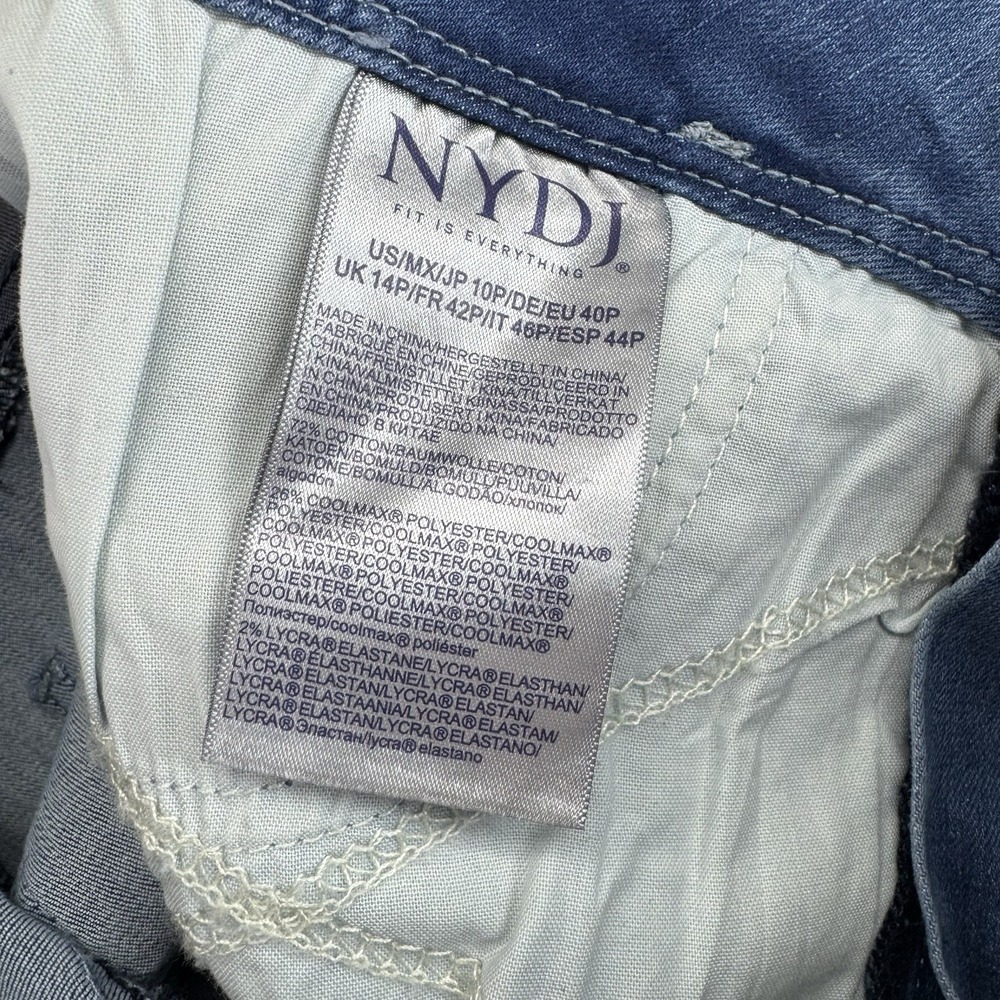 NYDJ Cool Embrace Wide Leg Denim Crop Jeans Size 10P Compass Blue - Picture 7 of 11
